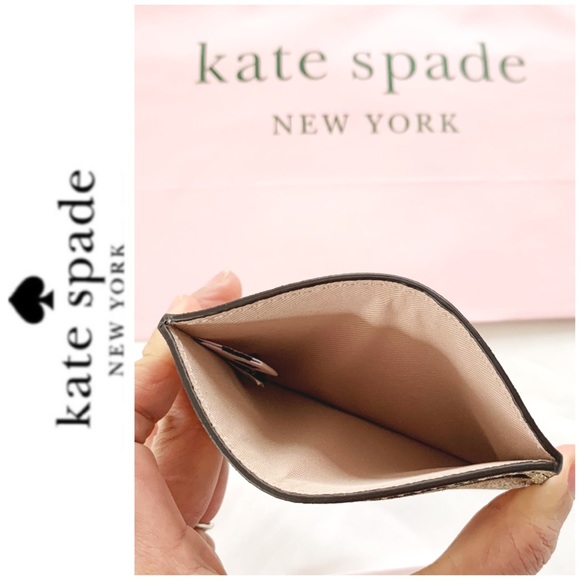 NWT Kate Spade glitter card wallet pale gold - Picture 5 of 5
